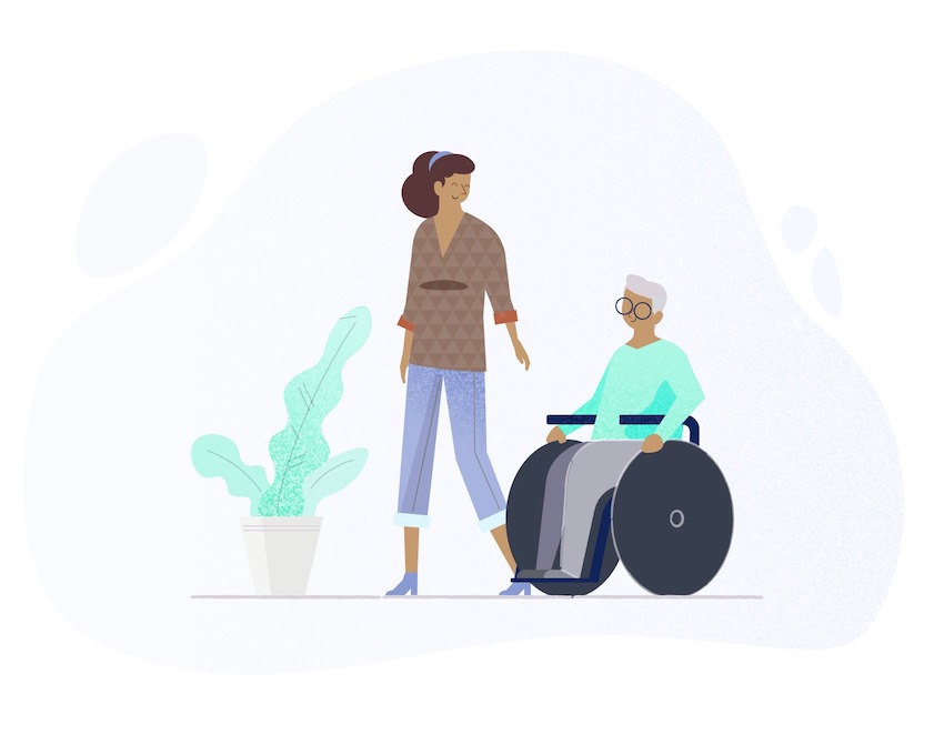 woman in wheelchair illustration